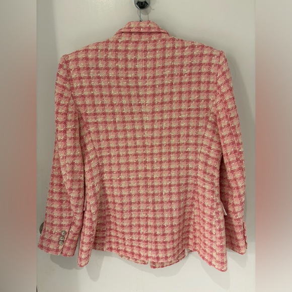 ZARA DOUBLE BREASTED TEXTURED WEAVE BLAZER - Picture 11 of 12